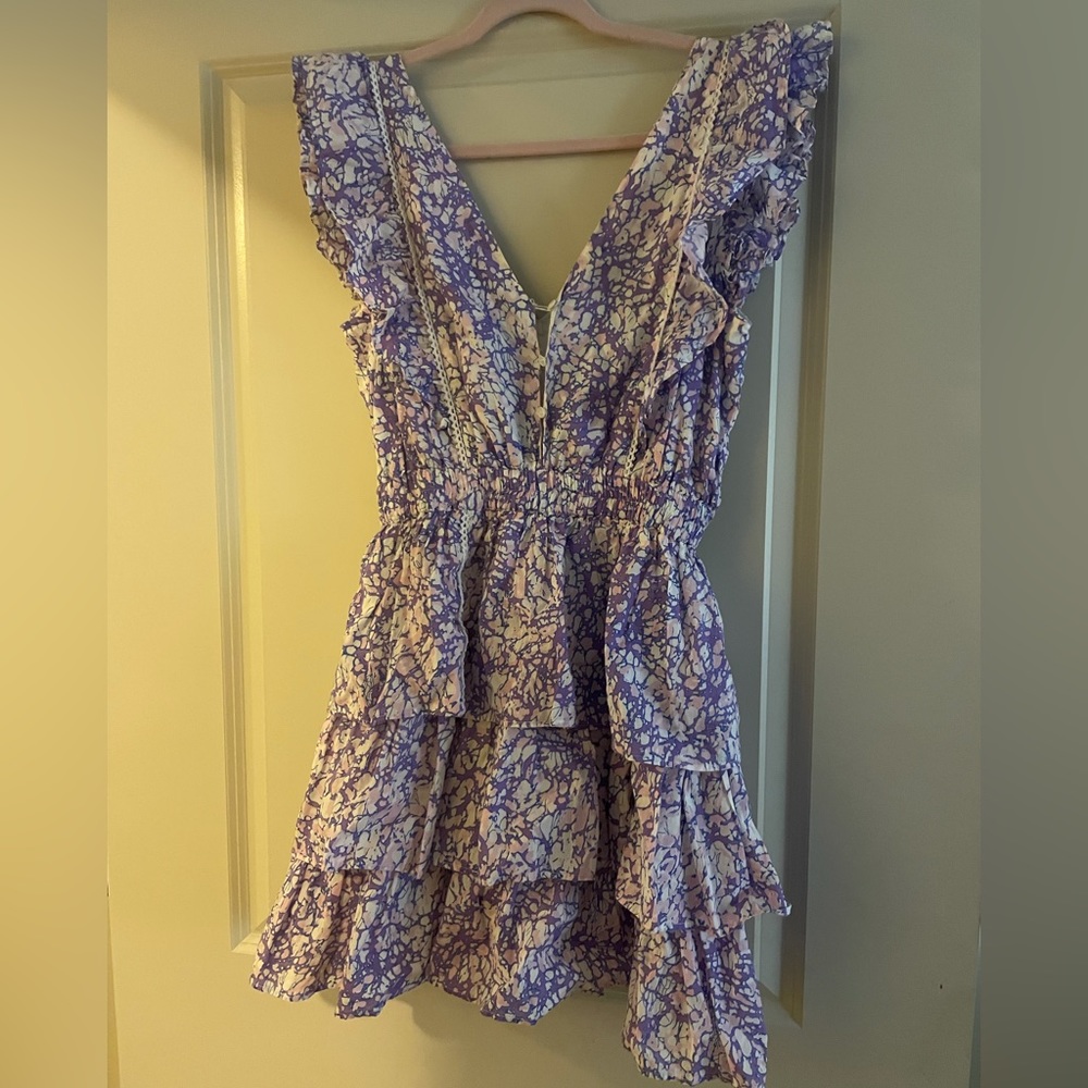 Purple & White Ruffle Dress